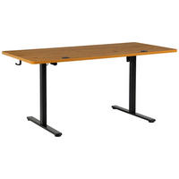SCHREIBTISCH 160/80/72/118 cm Schwarz, Eichefarben höhenverstellbar elektrisch höhenverstellbar  - Eichefarben/Schwarz, Modern, Holzwerkstoff/Metall (160/80/72/118cm) - Livetastic