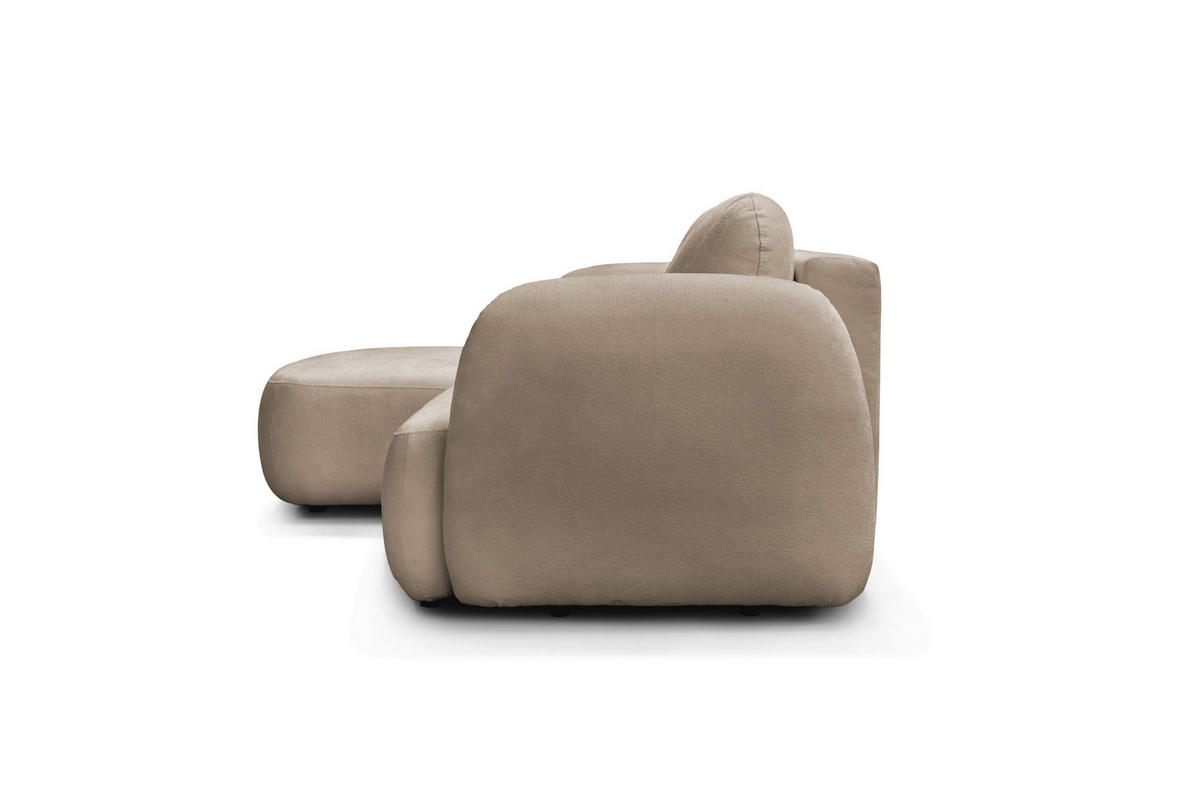 ECKSOFA VELU Beige Chenille  - Beige/Schwarz, Design, Textil (175cm) - MID.YOU