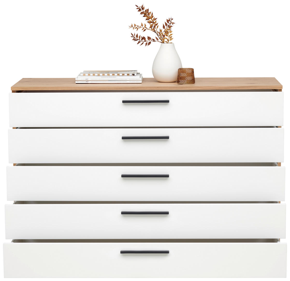 KOMMODE  in 120/82,2/46 cm  - Eichefarben/Anthrazit, KONVENTIONELL, Holz/Holzwerkstoff (120/82,2/46cm) - Dieter Knoll