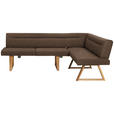 ECKBANK 230/170 cm Samt Braun, Eichefarben Wildeiche massiv   - Eichefarben/Braun, KONVENTIONELL, Holz/Textil (230/170cm) - Moderano