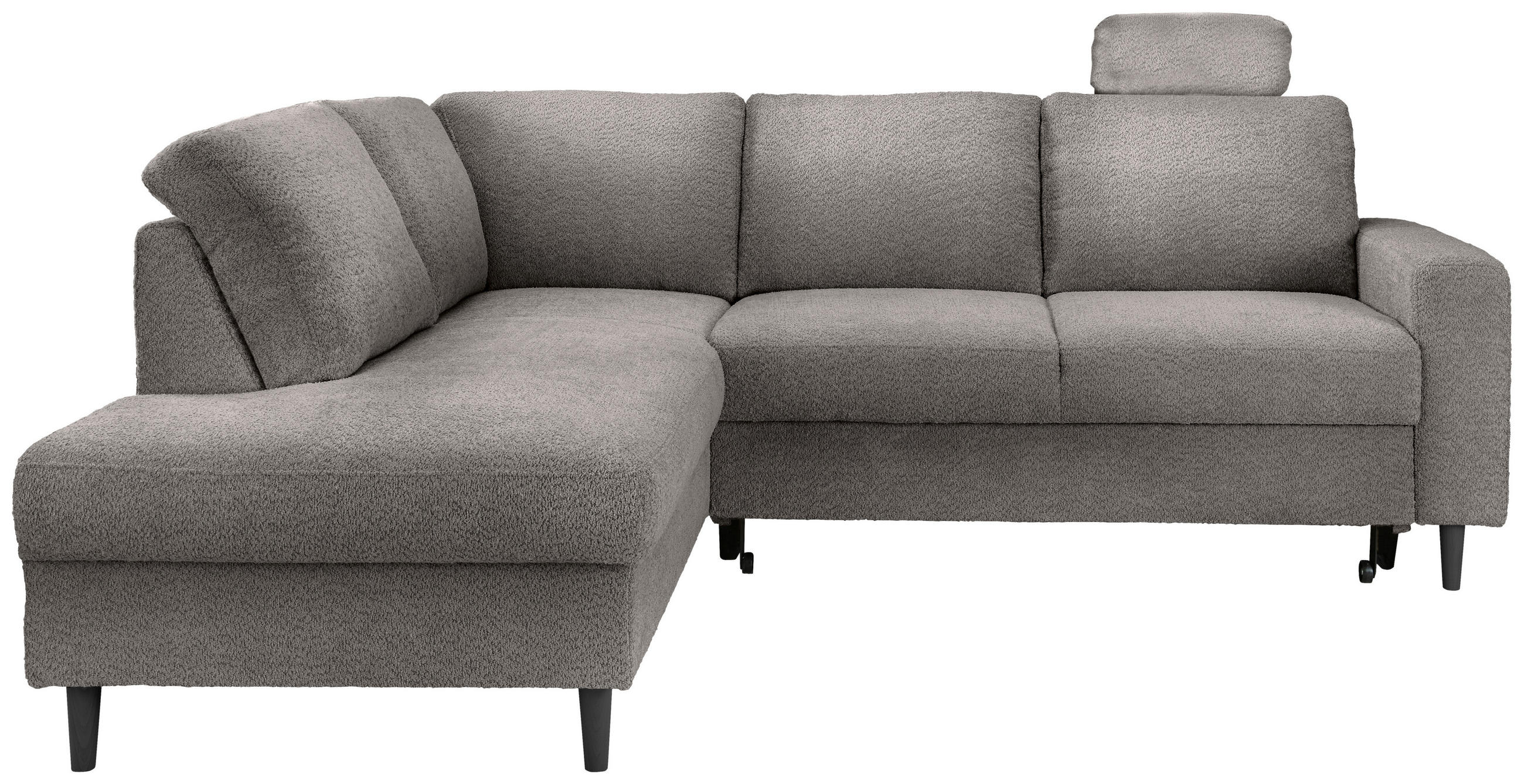 ECKSCHLAFSOFA in Anthrazit Textil   - Anthrazit/Schwarz, Modern, Holz/Textil (200/242cm) - Livetastic