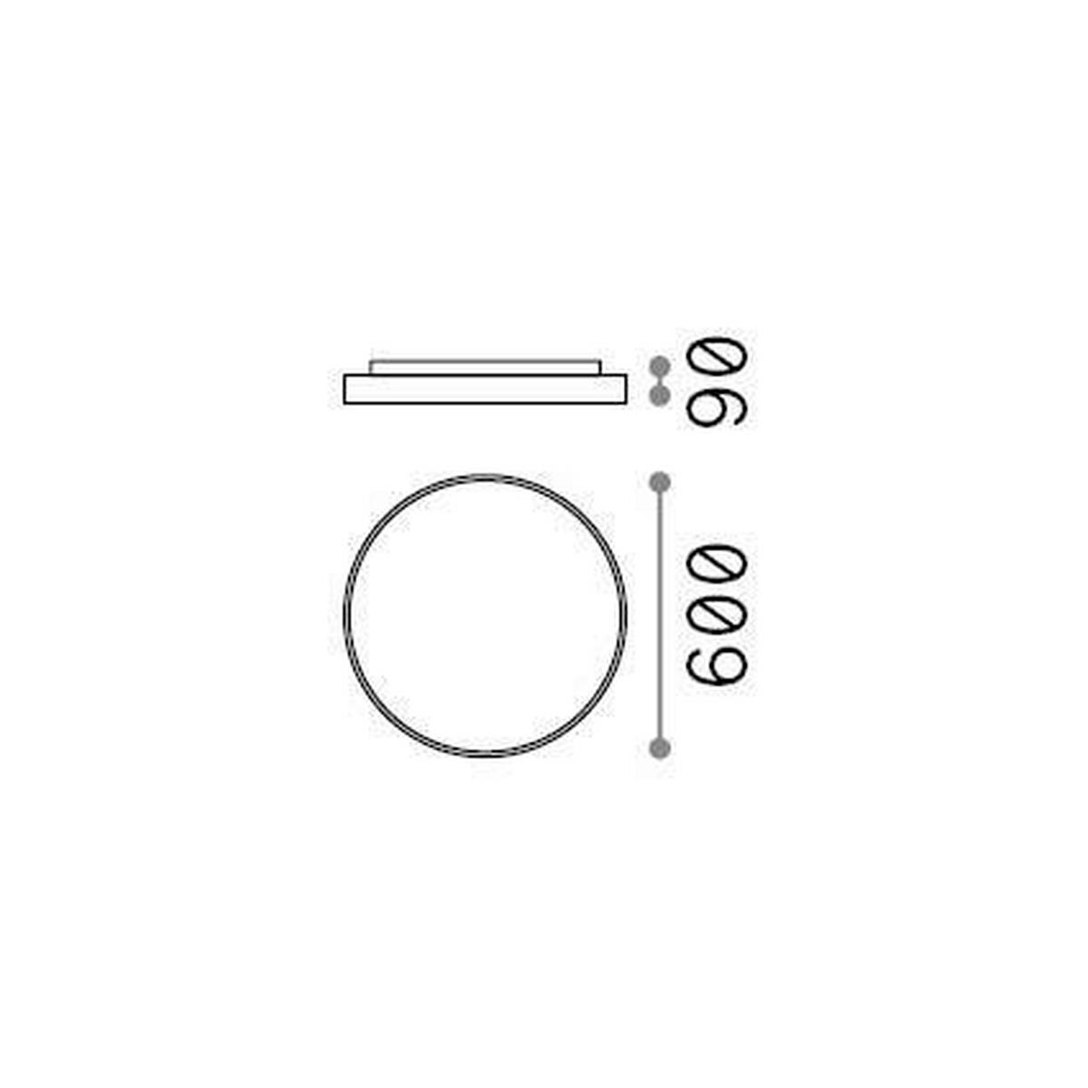 LED-DECKENLEUCHTE Halo 60/9 cm   - Weiß, KONVENTIONELL, Metall (60/9cm) - Ideal Lux