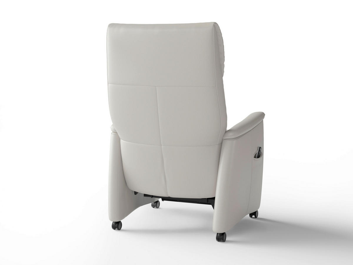 RELAXAČNÉ KRESLO, koža, biela - čierna/biela, Basics, koža/plast (76/110/84cm) - Sit & More