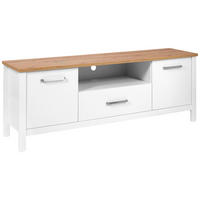 NISKA KOMODA   173/64/45 cm   bijela, hrast Artisan   - bijela/srebrne boje, Romantično / ladanjski, drvni materijal/metal (173/64/45cm)