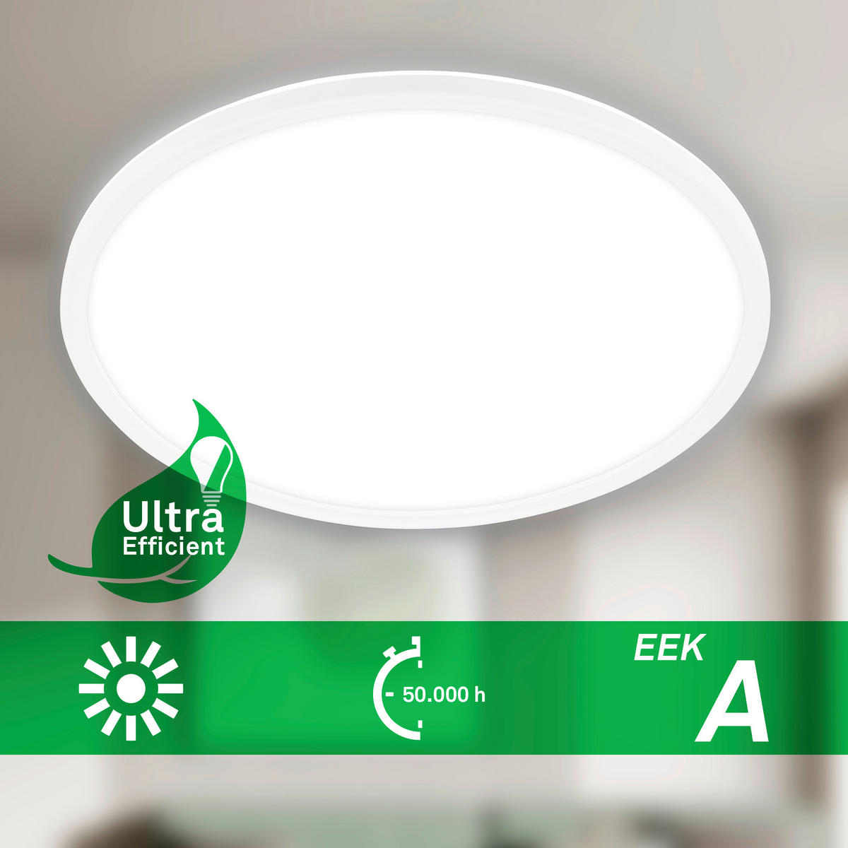 STROPNA LED-SVETILKA  Tava A /3000 lm/4000 K// - bela, Basics, umetna masa (42/3cm)