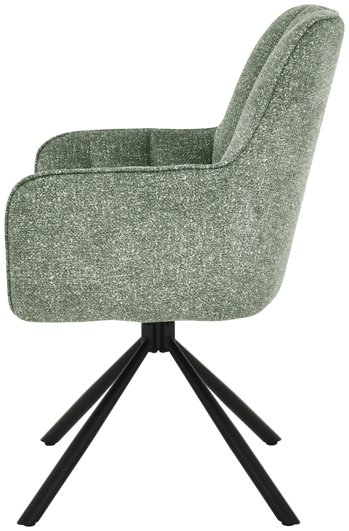 ARMLEHNSTUHL  in Eisen Leinenoptik  - Schwarz/Grün, Design, Textil/Metall (57/91/65cm) - Carryhome