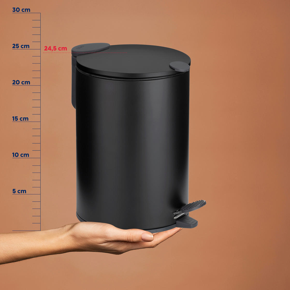 KOSMETIKEIMER MATS 3 L  - Schwarz, Basics, Kunststoff/Metall (17,0/23,0cm) - Kela