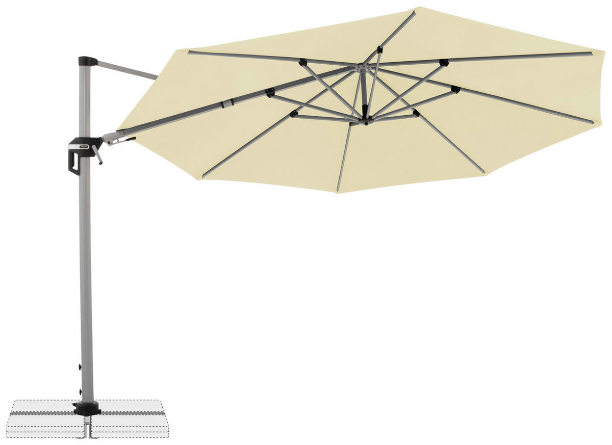 AMPELSCHIRM 370 cm Naturfarben  - Silberfarben/Naturfarben, Basics, Textil/Metall (370cm) - Doppler