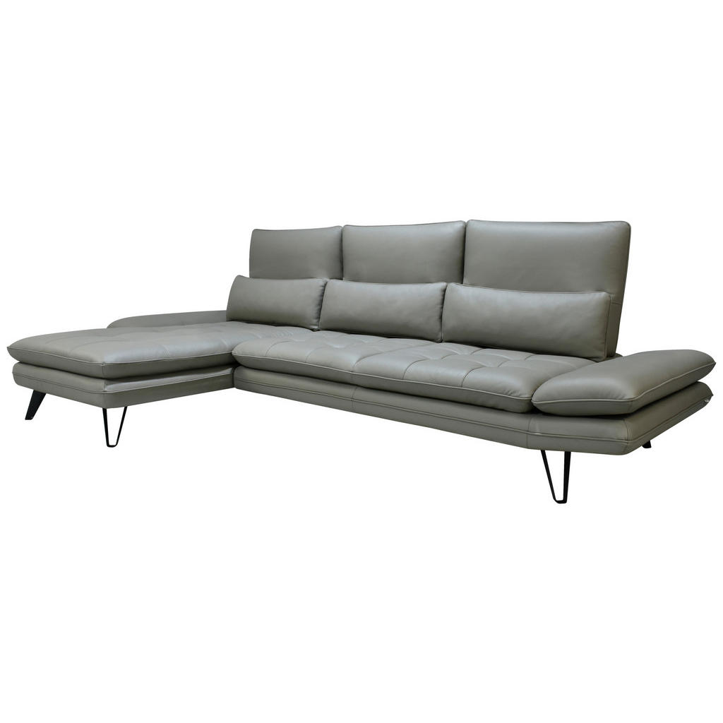 Thumbnail - Celina Home Ecksofa, Taupe, Leder, Echtleder, Spaltleder, Dickleder, 3-Sitzer, Füllung: Hohlfaser, L-Form, 312x104-128 c...