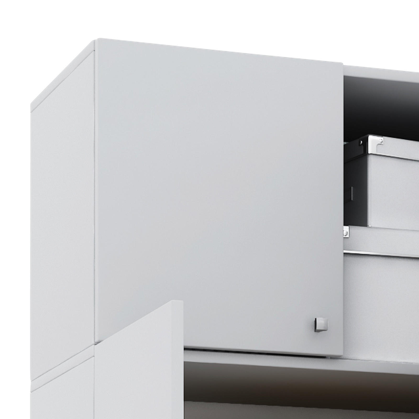 MEHRZWECKSCHRANK 70/238/39 cm  in Weiß  - Silberfarben/Schwarz, MODERN, Holzwerkstoff/Kunststoff (70/238/39cm) - MID.YOU