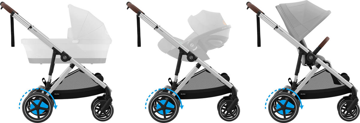KINDERWAGEN EGAZELLE S  - Silberfarben/Grau, Design, Kunststoff/Metall (94.5/66/100cm) - Cybex