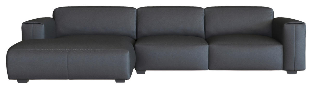 Freisteller von Livetastic ECKSOFA Schwarz Echtleder.