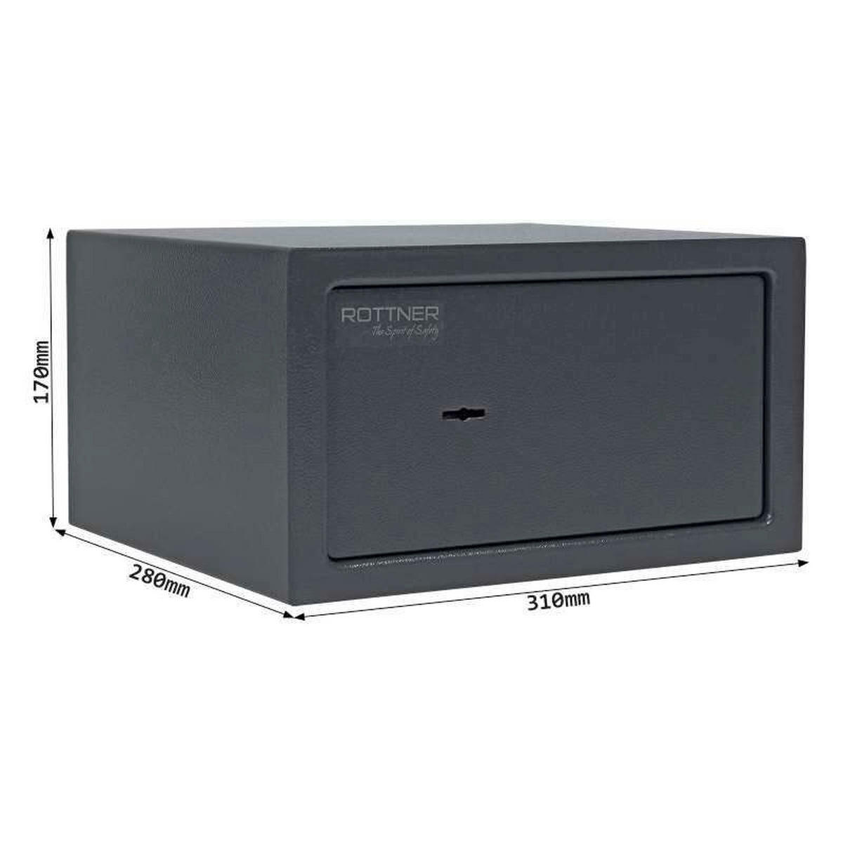 TRESOR - Anthrazit, KONVENTIONELL, Metall (31/17/28cm) - ROTTNER