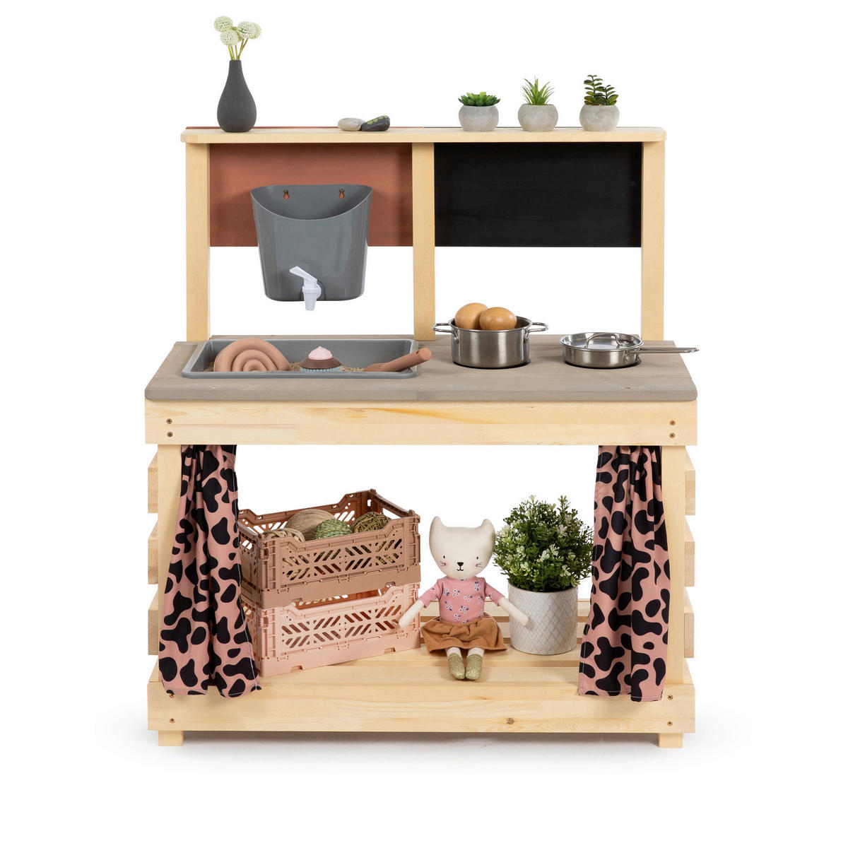 KINDERKÜCHE  - Birkefarben/Rosa, Basics, Holz (80/40/90cm) - MUDDY BUDDY