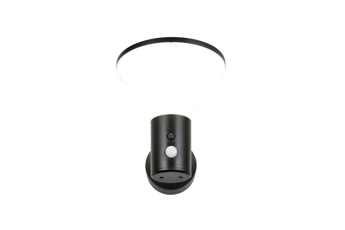 AUßENWANDLEUCHTE Gorda 19/17,5/21,5 cm  - Schwarz/Weiß, Design, Kunststoff (19/17,5/21,5cm)