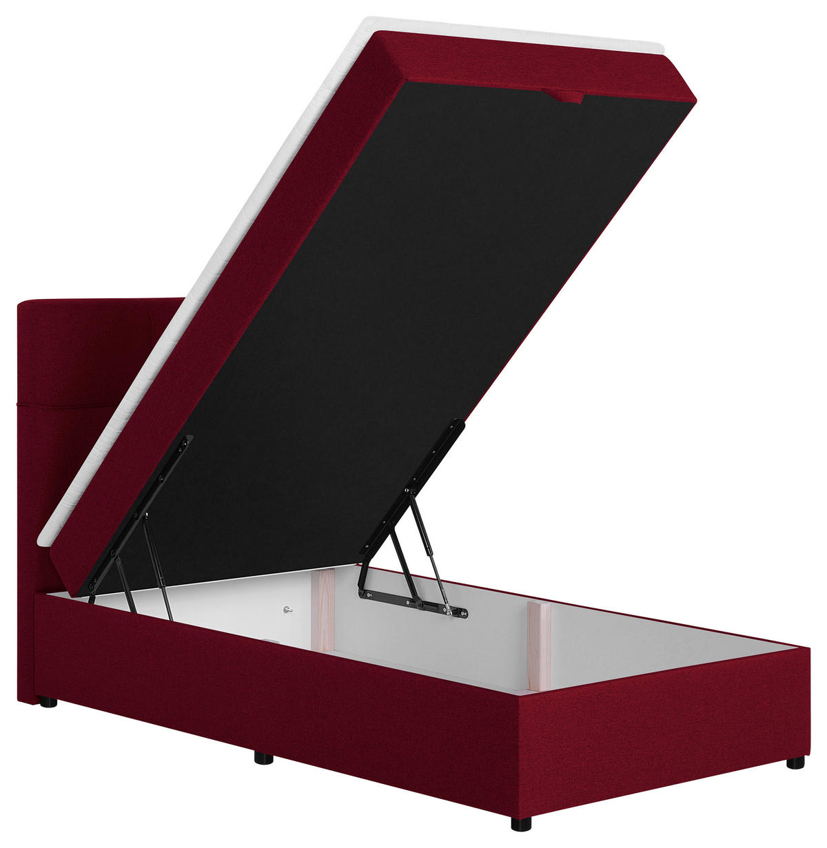 BOXBETT 100/200 cm,  in Rot, Bettkasten, Topper,  - Rot/Schwarz, MODERN, Kunststoff/Textil (100/200cm) - MID.YOU