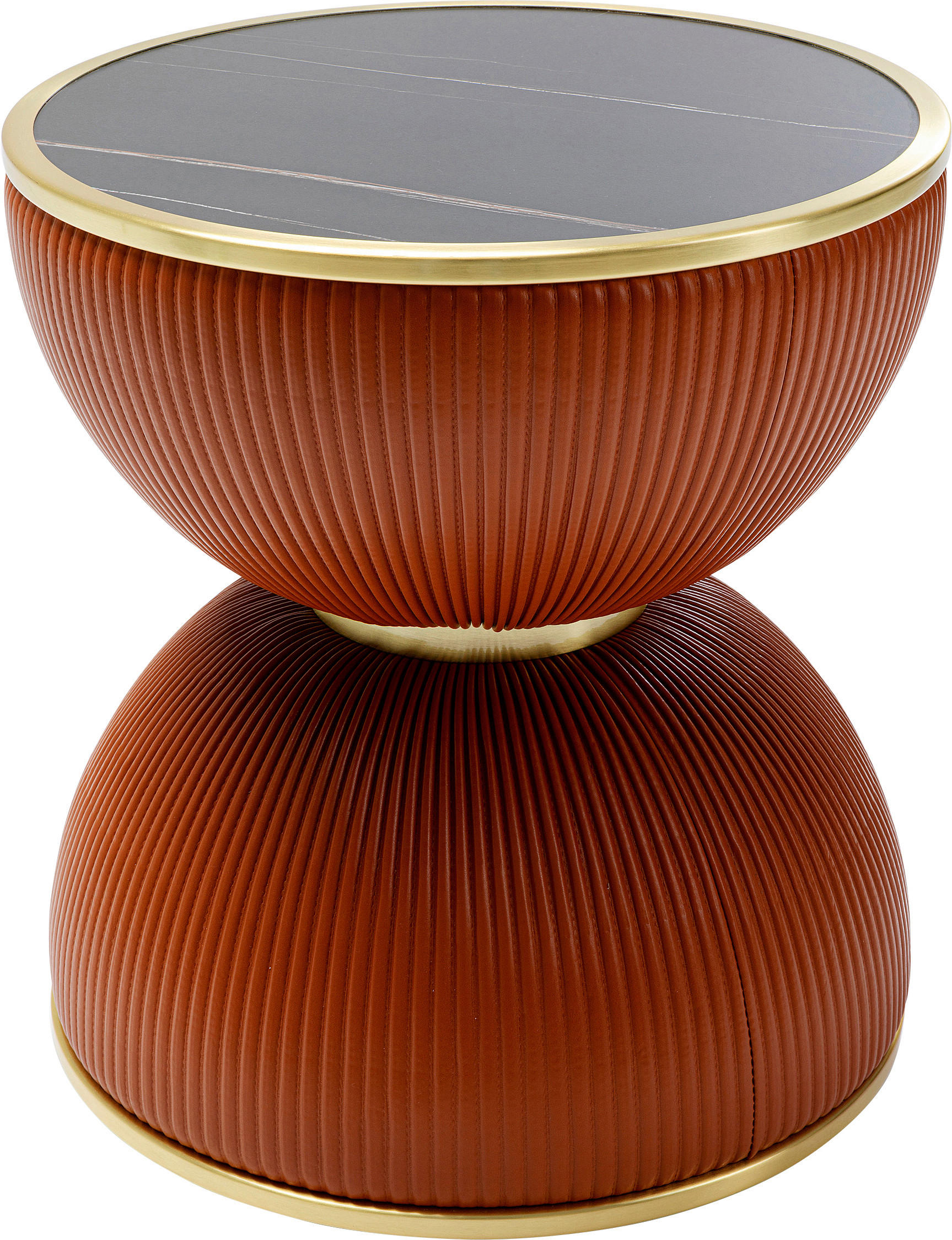 Kare-Design Beistelltisch Orange, Schwarz, Gold 47x49x47 cm