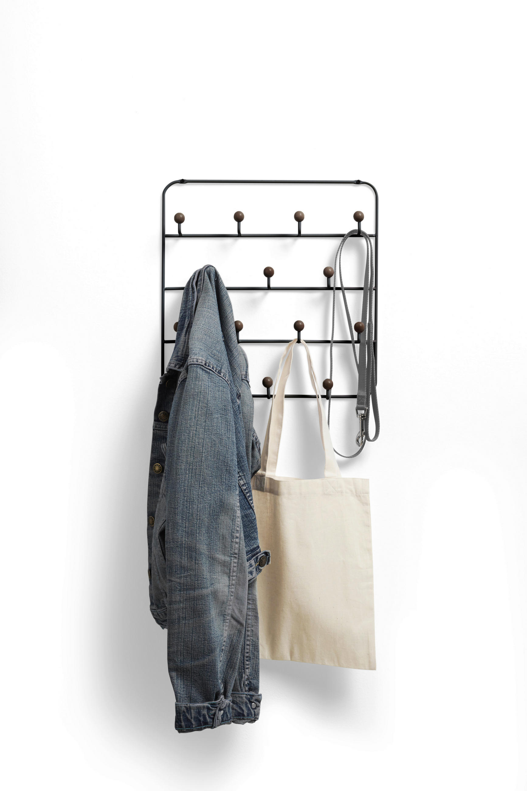WANDGARDEROBE - Walnussfarben/Schwarz, KONVENTIONELL, Holz/Metall ( 36/60/9cm) - Umbra