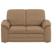 2-SITZER-SOFA Chenille Altrosa, Hellbraun  - Hellbraun/Alufarben, Konventionell, Textil/Metall (156/96/89cm) - Beldomo Comfort
