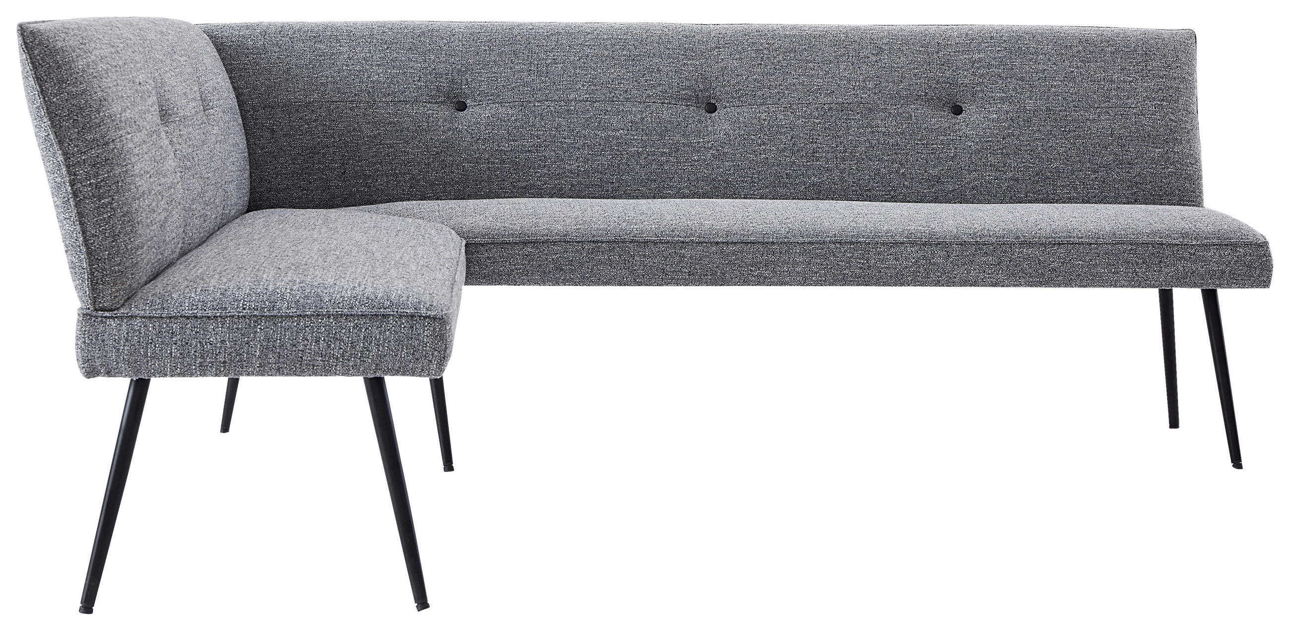 HÖRNBÄNK 170/210 cm  i grå  - svart/grå, Design, metall/textil (170/210cm) - Hom`in