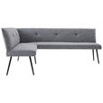ECKBANK 170/210 cm  in Grau  - Schwarz/Grau, Design, Textil/Metall (170/210cm) - Hom`in