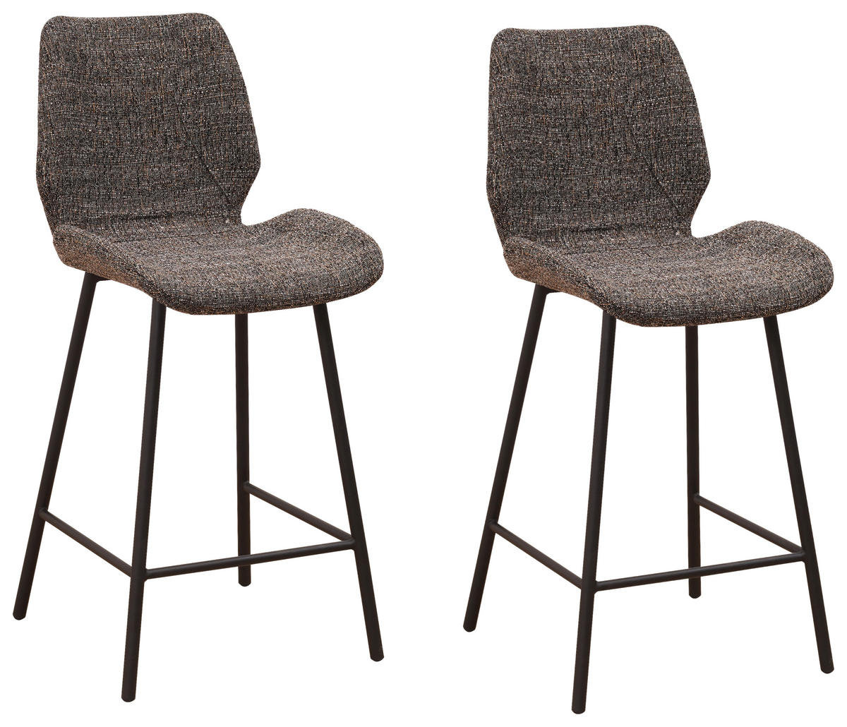 BARHOCKER-SET in Dunkelgrau  - Dunkelgrau/Schwarz, Design, Textil/Metall (47/99/55cm) - MID.YOU