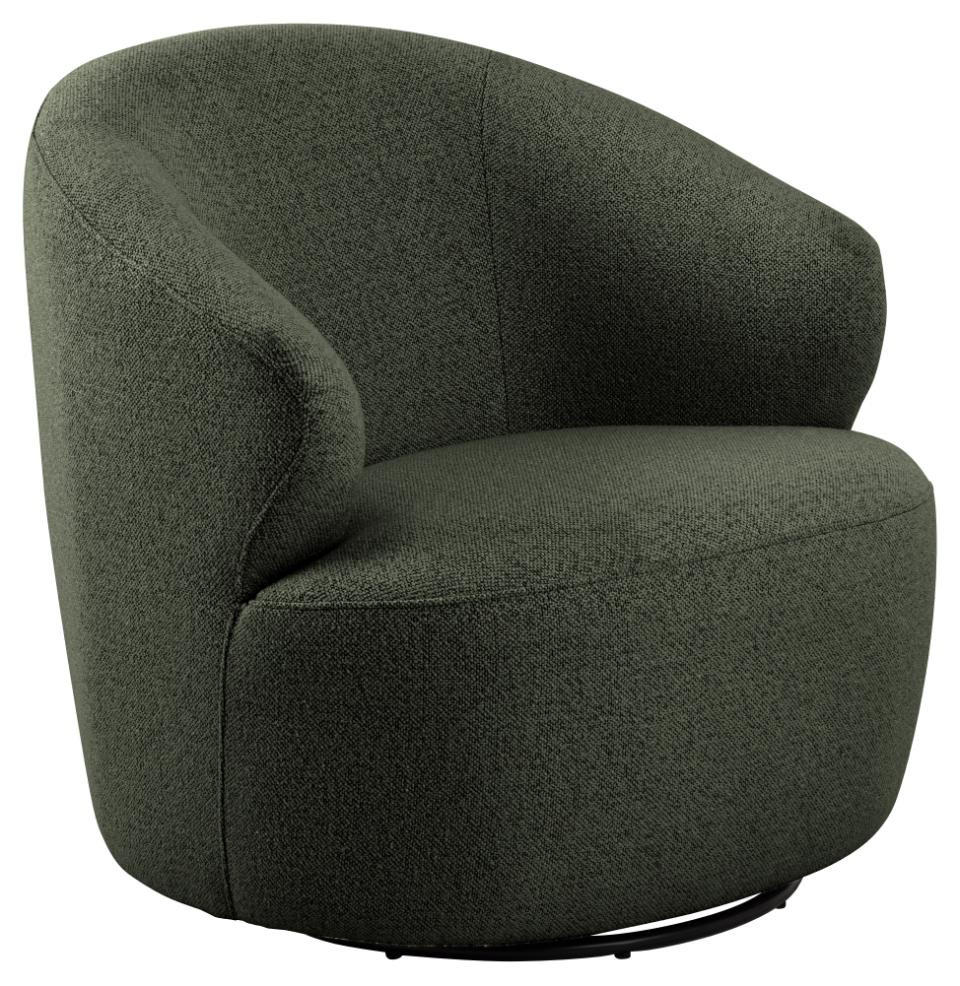 SESSEL in Bouclé Grün - Schwarz/Grün, Design, Textil/Metall (80/76,5/80cm) - MID.YOU
