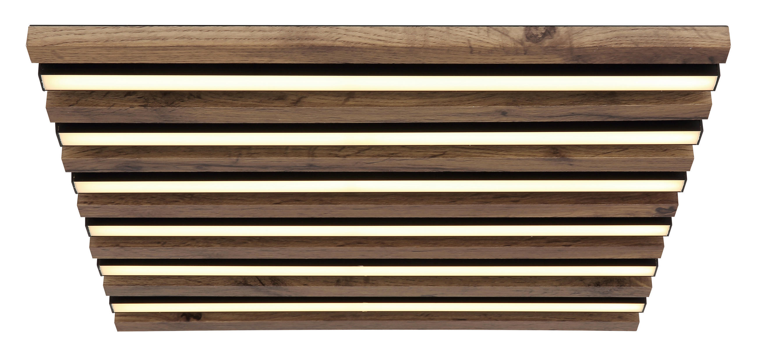 LED MENNYEZETI LÁMPA - sötétbarna/fekete, Natur, műanyag/faalapú anyag (45/45/5cm) - Globo