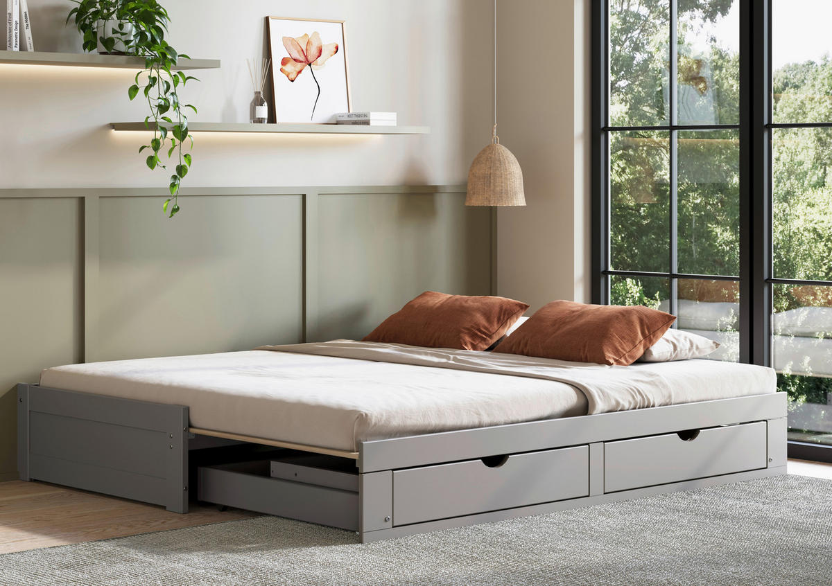 AUSZIEHBETT 200/100-230 cm Grau  - Naturfarben/Grau, Modern, Holz/Holzwerkstoff (200/100-230cm) - MID.YOU