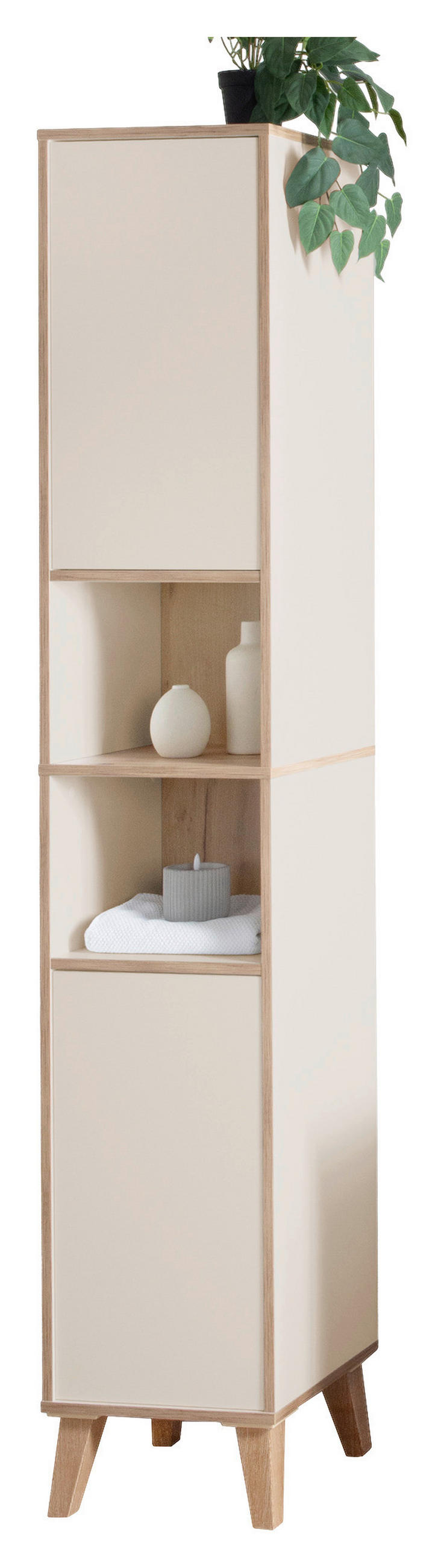 HOCHSCHRANK 35/195/32,5 cm  - Champagner/Eiche Artisan, MODERN, Holzwerkstoff/Kunststoff (35/195/32,5cm) - MID.YOU