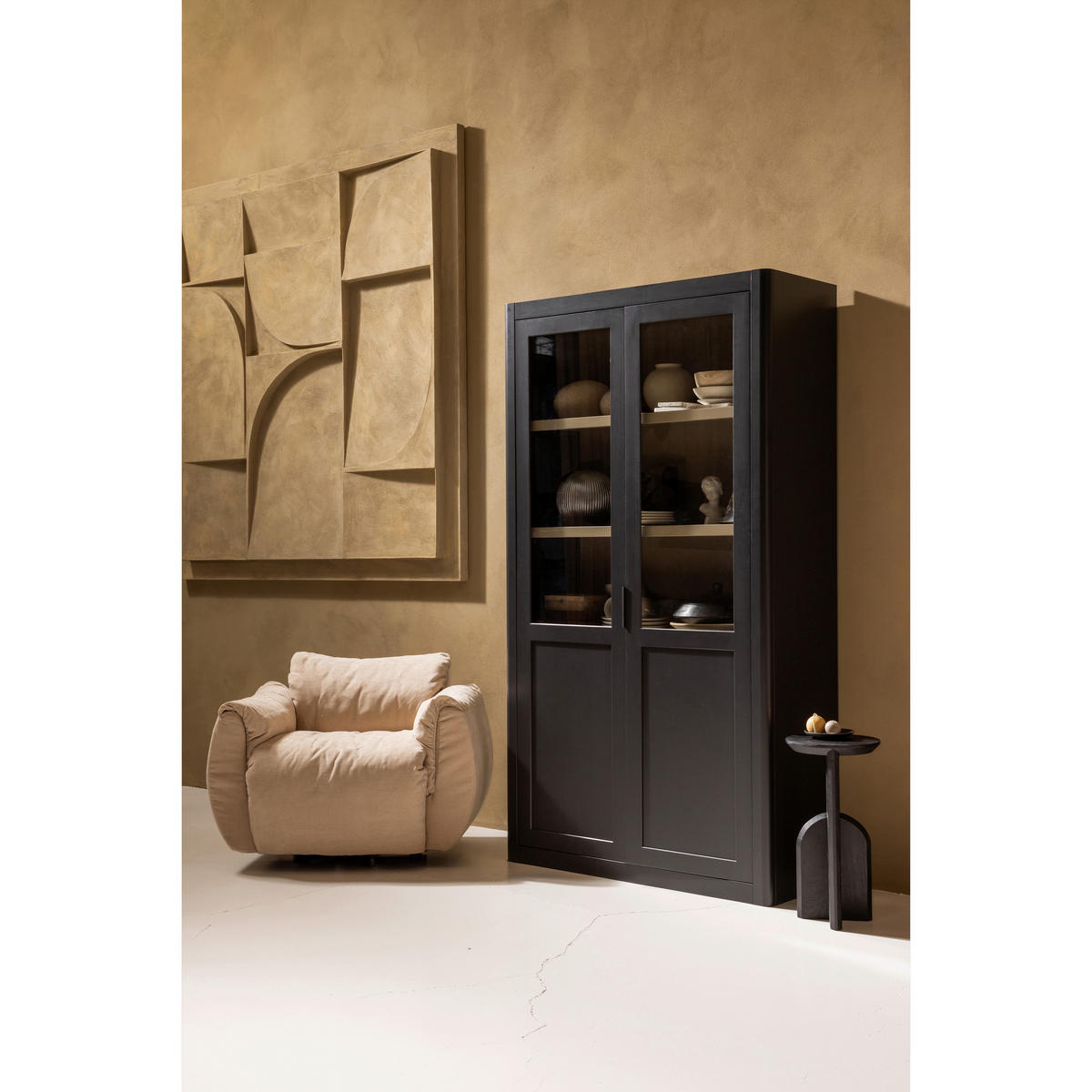 BUFFET 120/217/48 cm  in  - Schwarz, Design, Glas/Holz (120/217/48cm) - Livetastic