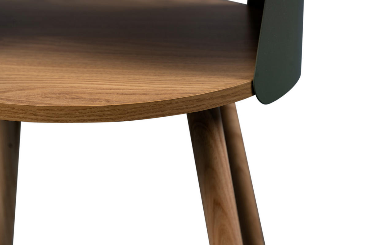 BEISTELLTISCH 40/40/55 cm Eiche massiv Grün, Eichefarben rund  - Eichefarben/Grün, Design, Holz/Holzwerkstoff (40/40/55cm) - Xora