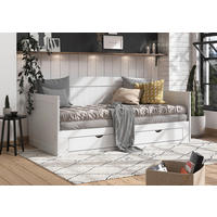 Pat Extensibil, 200/100-236 cm, alb - alb/culoare natur, Modern, plastic/lemn (200/100-236cm) - MID.YOU