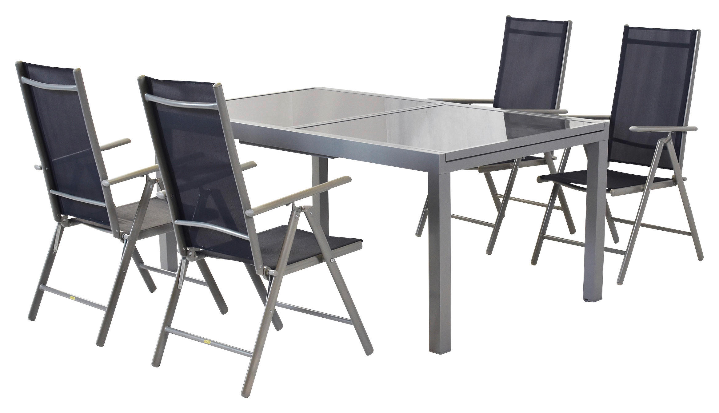 GARTENSET Aluminium - Silberfarben, MODERN, Textil/Metall - Gardenson
