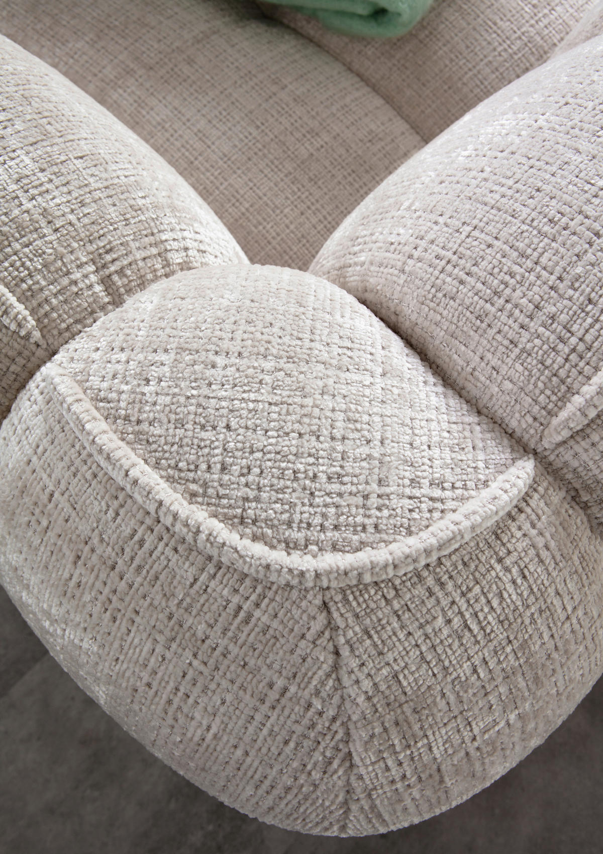 ECKSOFA Chenille Creme  - Creme/Schwarz, Konventionell, Kunststoff/Textil (172/272cm) - Carryhome