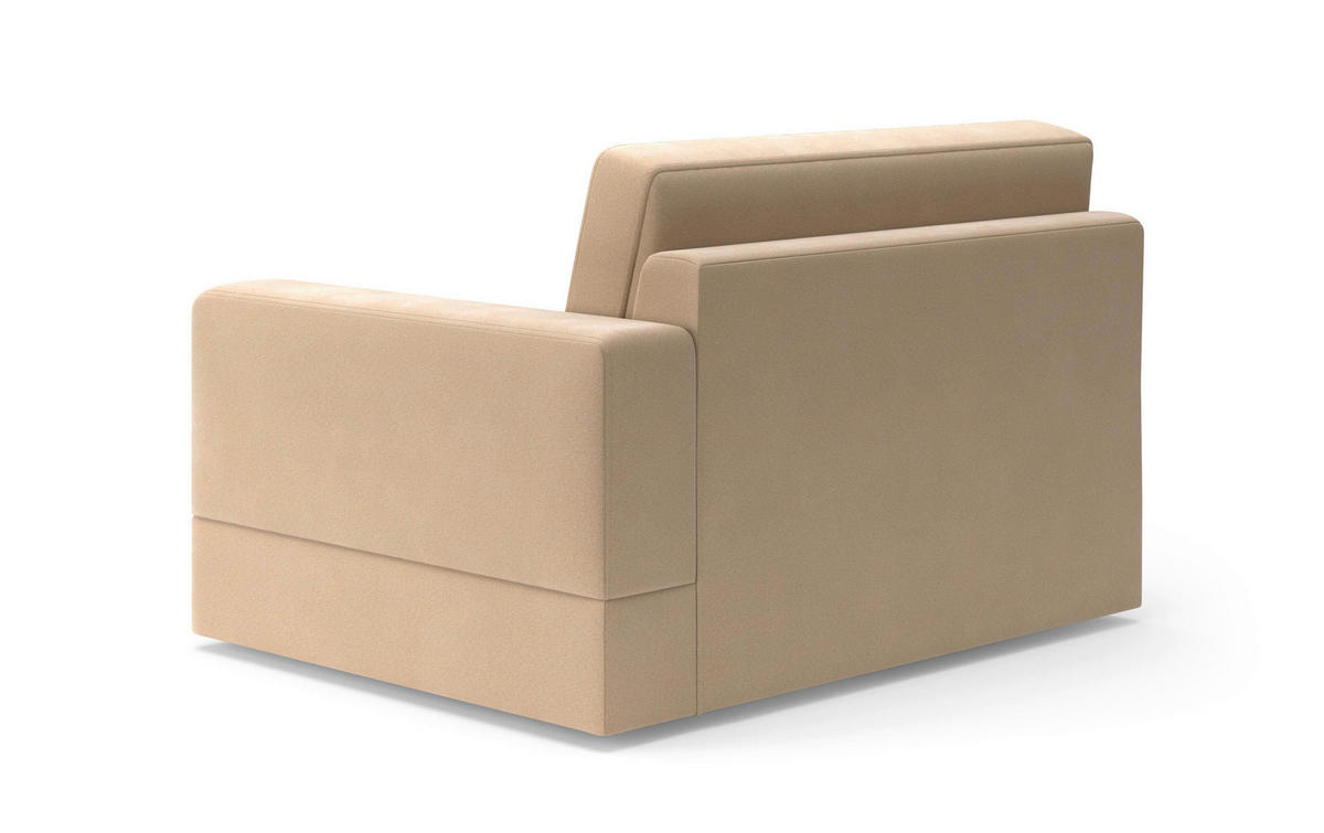 SOFAELEMENT FABIO E in Mikrofaser Sandfarben  - Sandfarben/Schwarz, MODERN, Kunststoff/Textil (132/87/108cm) - Sit & More