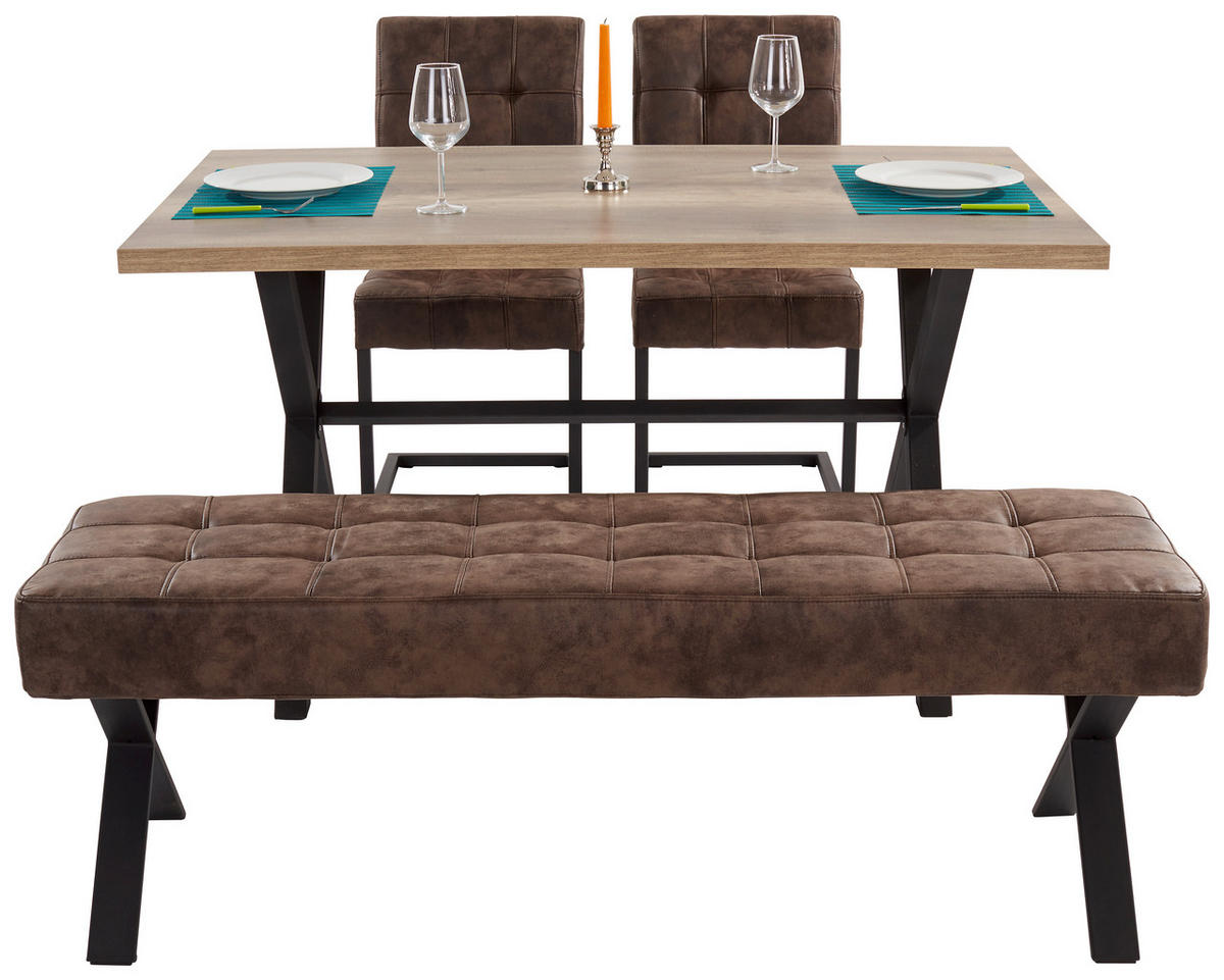 ESSTISCH rechteckig Wildeiche  - Wildeiche/Anthrazit, Trend, Holzwerkstoff/Metall (140/90/75cm) - Carryhome