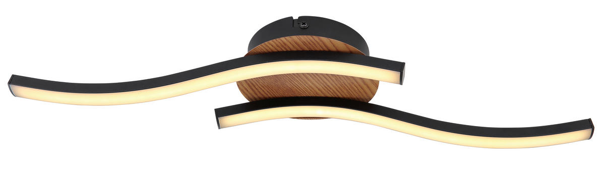 LED-DECKENLEUCHTE 12 W    51/13/7,5 cm  - Opal/Schwarz, Basics, Kunststoff/Metall (51/13/7,5cm) - Globo