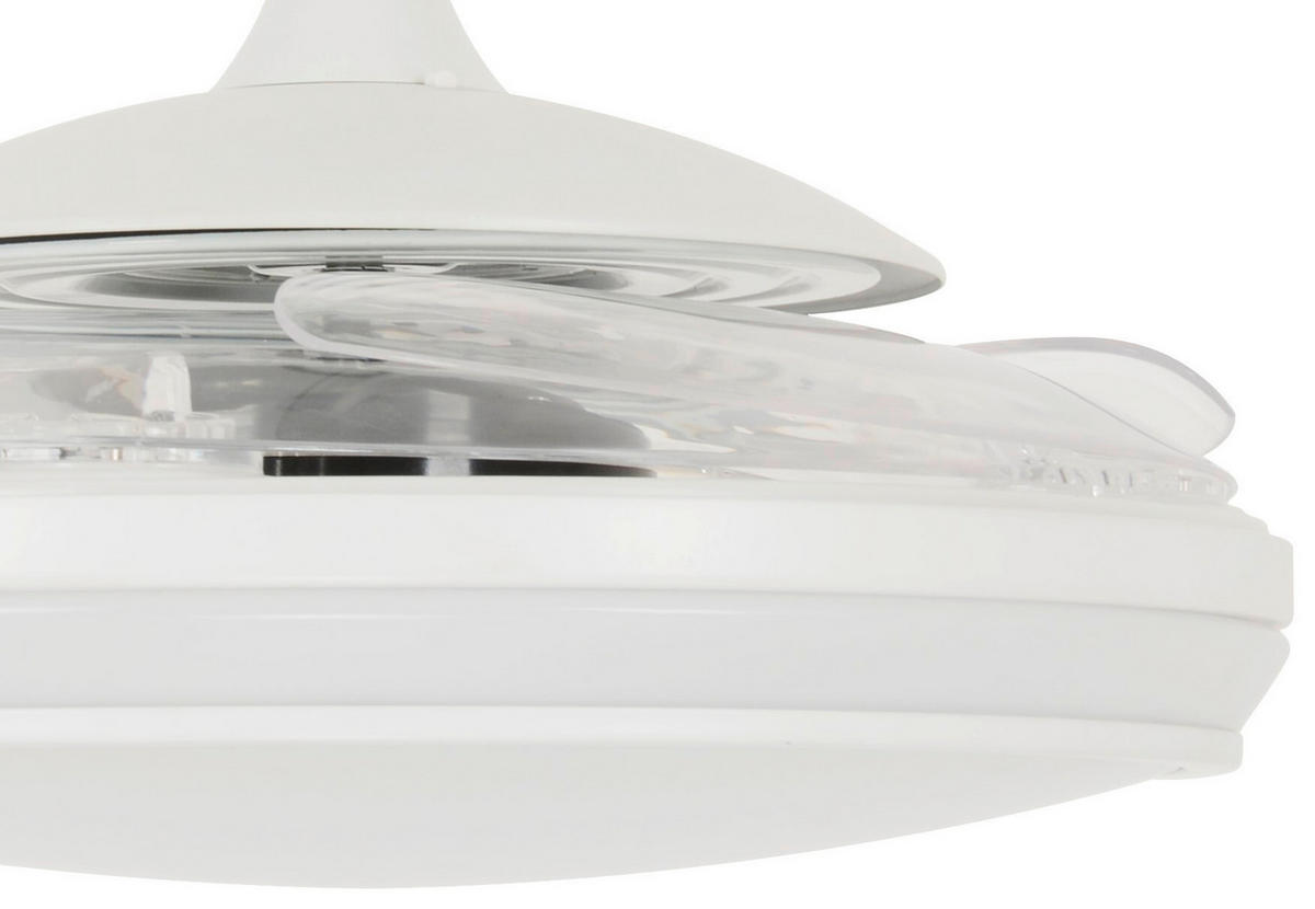 DECKENVENTILATOR  122/41 cm    - Klar/Weiss, Basics, Kunststoff/Metall (122/41cm) - P & B