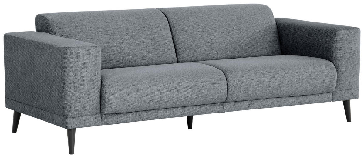3-SITZER-SOFA in Webstoff Dunkelgrau  - Dunkelgrau/Schwarz, Design, Holz/Textil (218/77/93cm) - MID.YOU