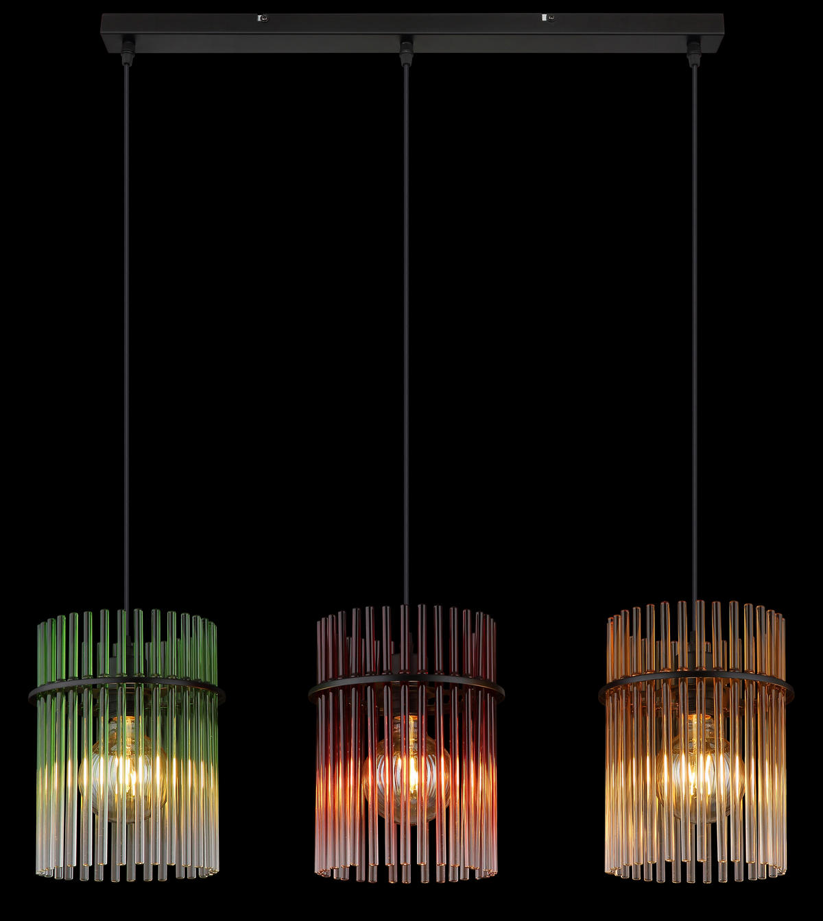 HÄNGELEUCHTE GORLEY 80/20/140 cm   - Brombeere/Schwarz, LIFESTYLE, Glas/Kunststoff (80/20/140cm) - Globo