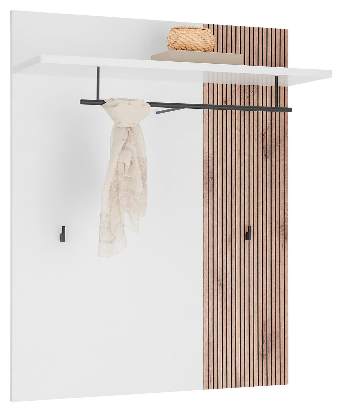 GARDEROBE 5-teilig  in 260/198/37 cm  - Weiss/Eichefarben, Design, Holzwerkstoff (260/198/37cm) - Voleo