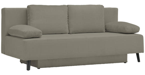 SCHLAFSOFA Spicy in Cord Taupe  - Taupe/Schwarz, MODERN, Textil/Metall (193/85/88cm) - Novel