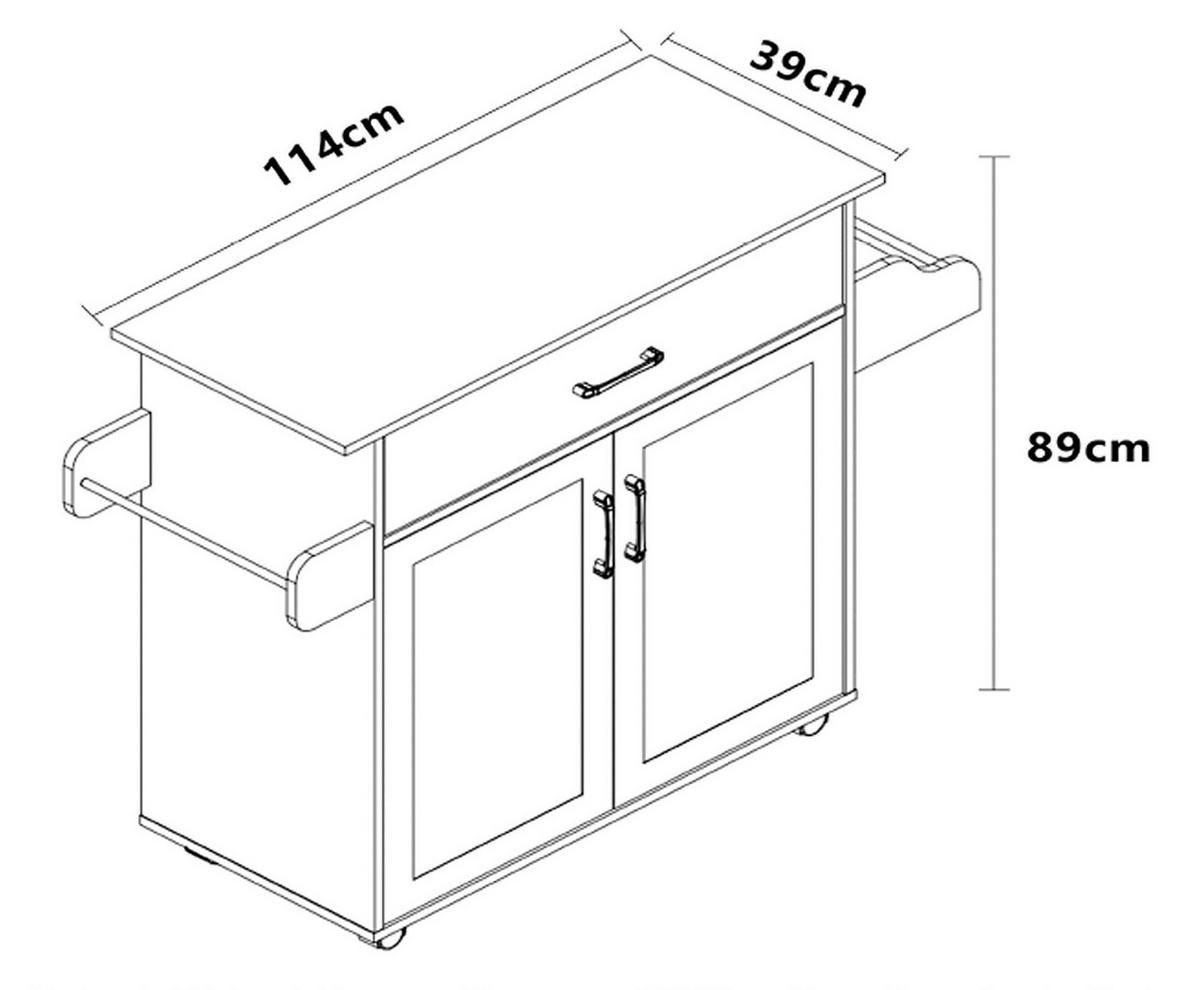 SERVIERWAGEN in Weiss, Honigeiche  - Honigeiche/Weiss, Basics, Holzwerkstoff/Kunststoff (114/89/39cm) - MID.YOU
