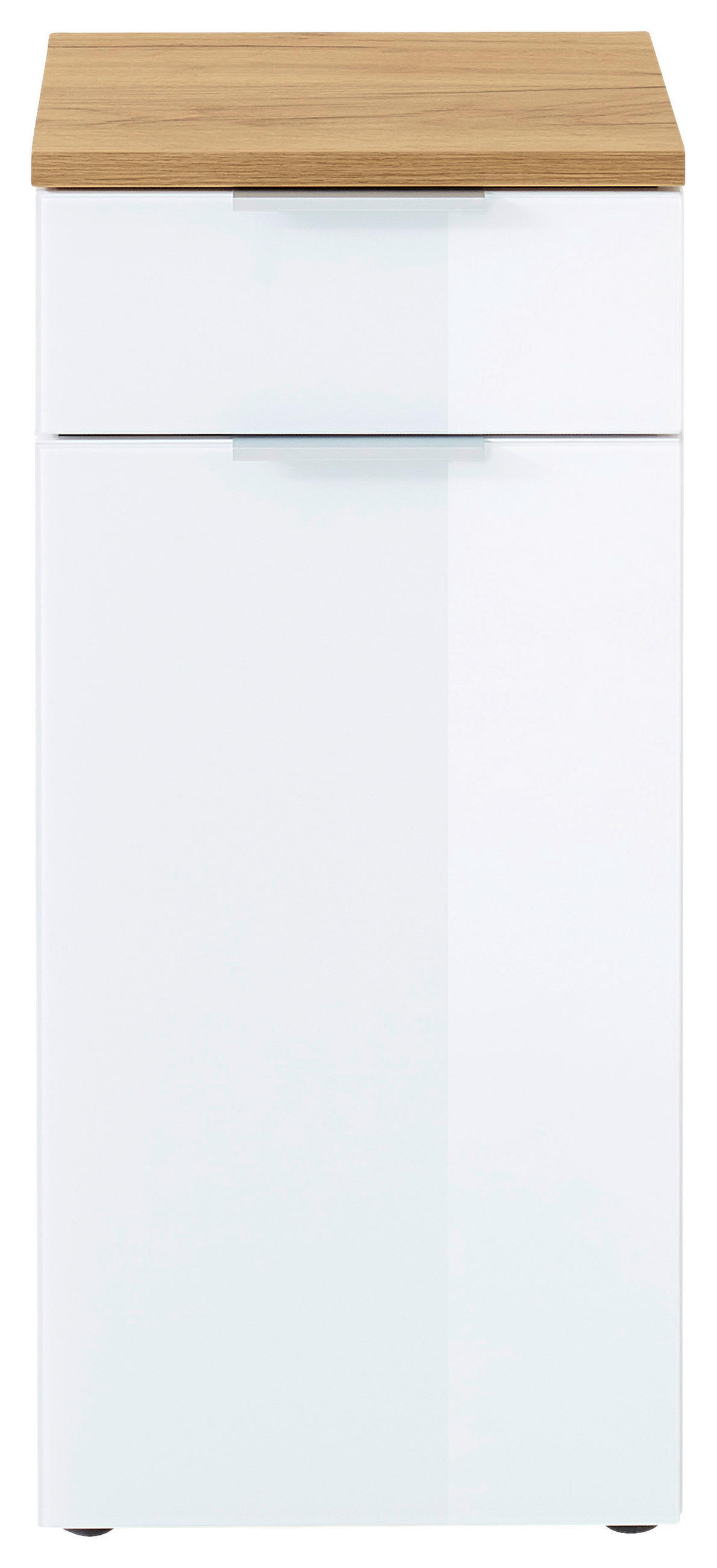 UNTERSCHRANK 39/86/34 cm   - Edelstahlfarben/Eichefarben, Design, Glas/Holzwerkstoff (39/86/34cm) - Germania