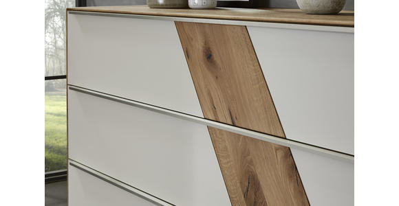 SIDEBOARD Buche massiv Schlammfarben, Buchefarben - Schlammfarben/Edelstahlfarben, Design, Glas/Holz (182/90/47cm) - Valnatura