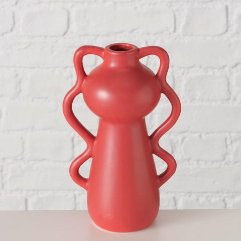 VASE 21 cm  - Dunkelrosa, Basics, Keramik (13/8,5/21cm) - Boltze Home