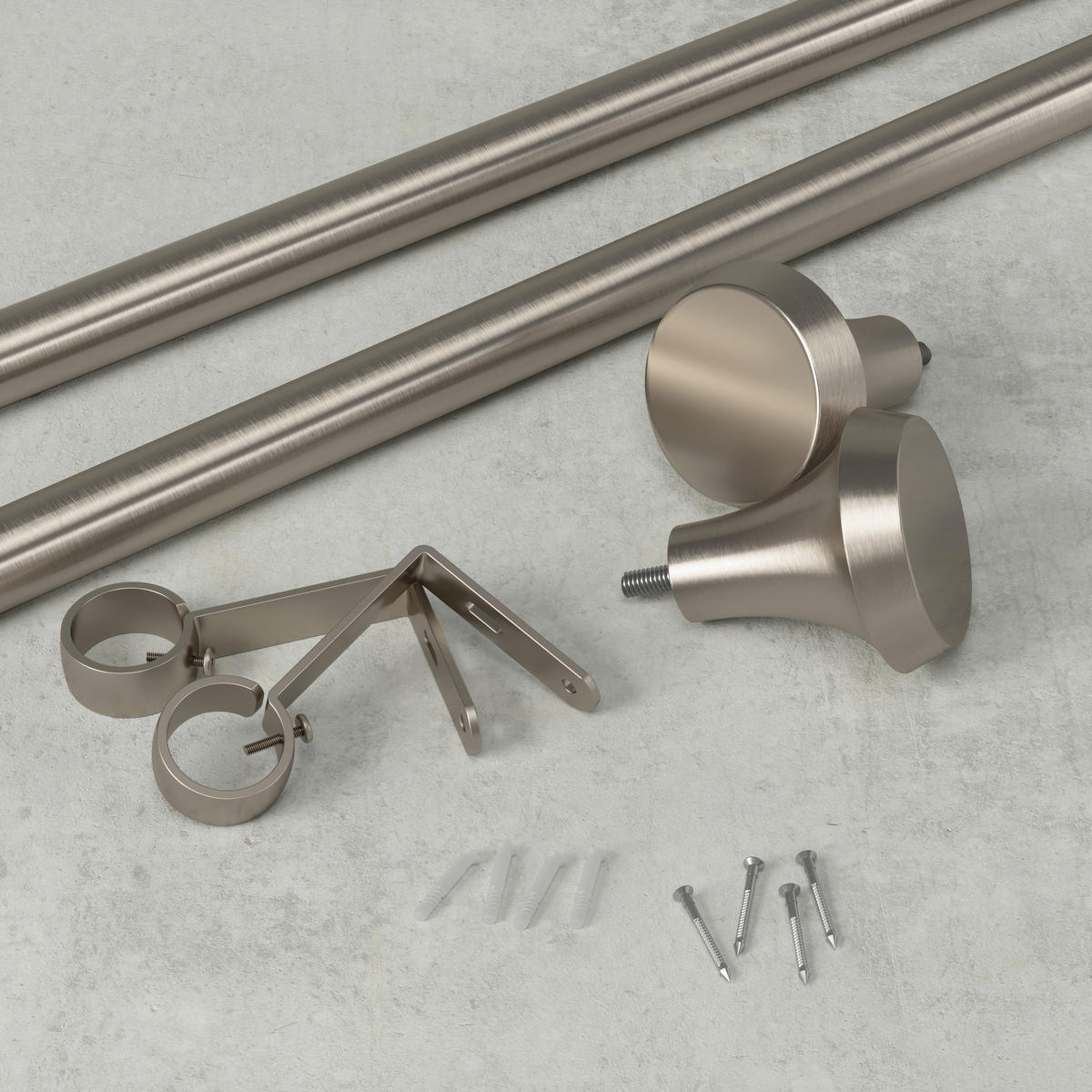 VORHANGSTANGE  380 cm  - Nickelfarben, KONVENTIONELL, Metall (380cm) - Umbra