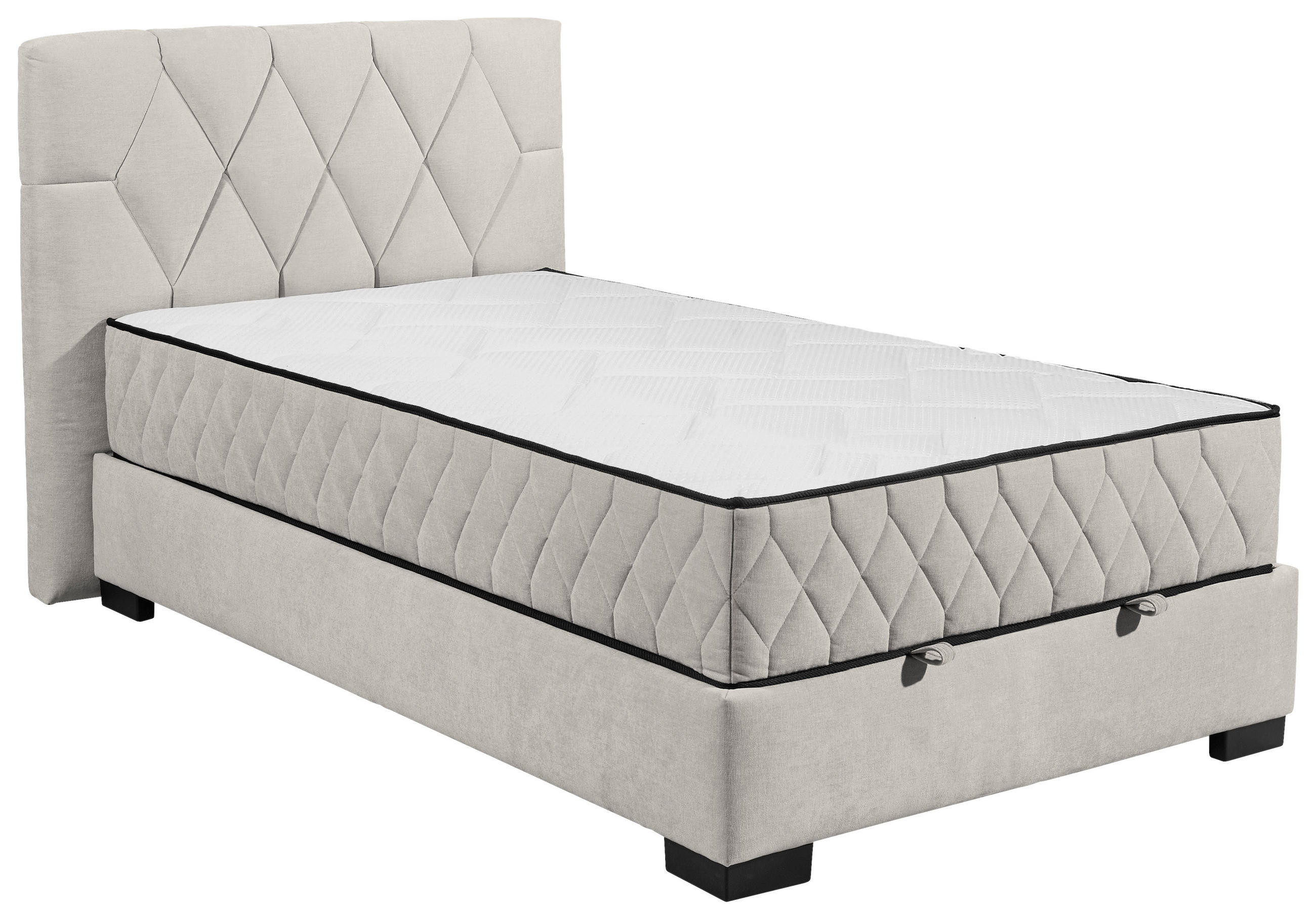 BOXBETT 120/200 cm  in Beige  - Beige/Schwarz, MODERN, Holzwerkstoff/Kunststoff (120/200cm) - MID.YOU