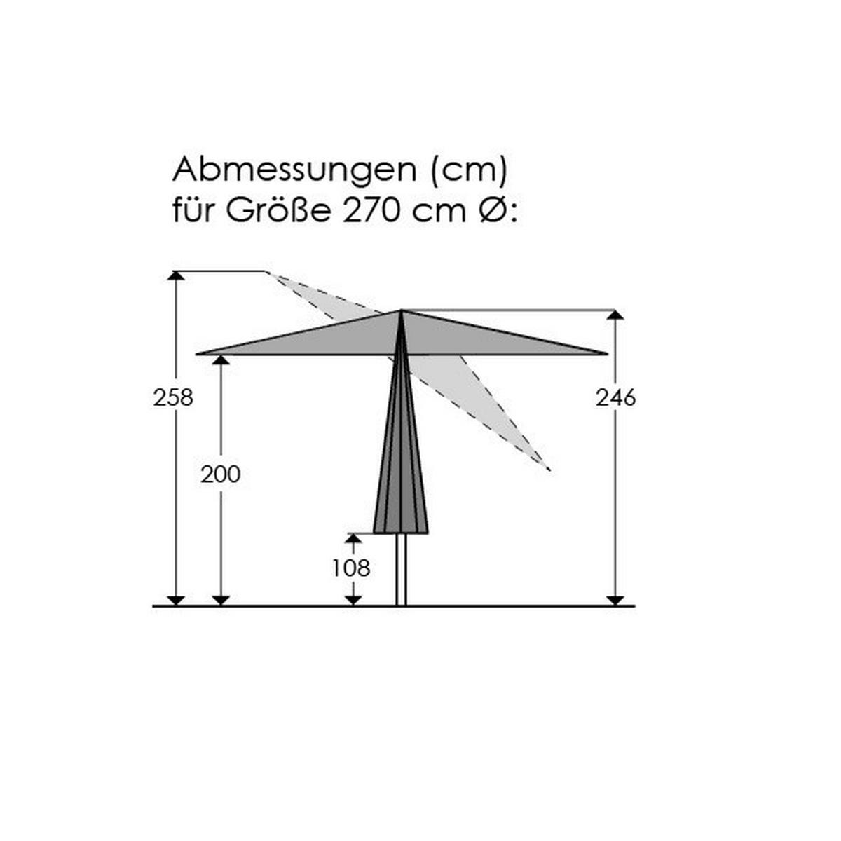 SLUNEČNÍK 270/270/246 cm - antracitová/červená, Basics, kov/textil (270/270/246cm)